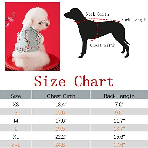 Hotumn Dog Clothes Traditional Chinese Style Dog Costume Plum Blossom Pattern Dog Dress Winter Coat For Small Medium Dogs Cats #TOP5
