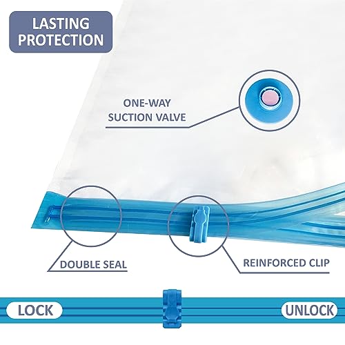 Cozy Essential 4 Pack XXL Jumbo Vacuum Storage Bags, Extra Large Vacuum Seal Bags for Comforters, Bedding, Blanket Storage, Giant Space Saver Bags for Huge Stuffed Toy(47.2x35 in)