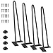 SMARTSTANDARD 14" Heavy Duty Hairpin Coffee Table Legs, Metal Home DIY Projects for Furniture, with Bonus Rubber Floor Protectors Black 4PCS