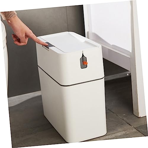 Papelera automática rectangular con tapa y cepillo miniatura 6