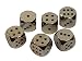 Set of 6 Solid Metal Dice (silver color with black pips)
