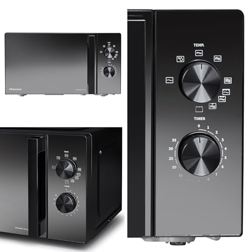 Miniatura 9 de Hisense H20mombp1hg - Microondas Con Grill 800w, 20l, Alto 32.6cm X Ancho 45.5cm, Color Negro, Potencia Del Grill: 800 W, Revestimiento Cerámico, Cristal Premium, 5 Niveles De Potencia