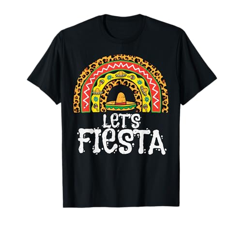 Lets Fiesta Rainbow Cute Mexican Cinco De Mayo Femme Homme T-Shirt