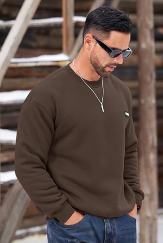 Men's Fleece Lined Sweatshirt Crewneck Sherpa Pullover Thermal Winter Shirts (S-XXL)4