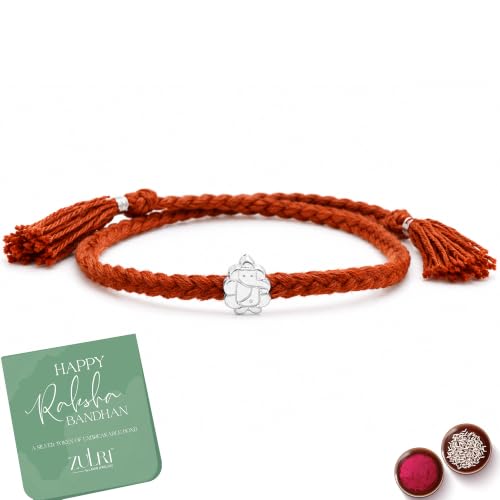 Image of 925 Sterling Silver Shubh Ganesh Luxury Rakhi