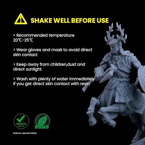 Image of ELEGOO 3D Printer Rapid Resin LCD UV-Curing Resin 405nm Standard Photopolymer Resin for LCD 3D Printing 500Gram Grey