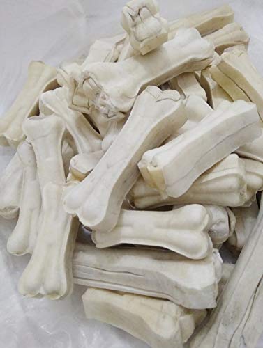 MS PET HOUSE White Rawhide Pressed Bone Calcium-Enriched Dog Chew Treats - 3 Inch, 5 Kg Bulk Pack for Long-Lasting Dental Health and Chewing Enjoyment 1