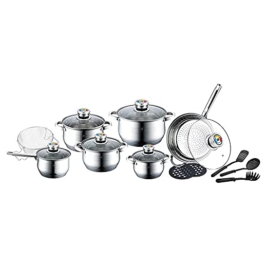 Herenthal - 15-Delige Rvs Pannenset Met Kook Accessoires- Zilver