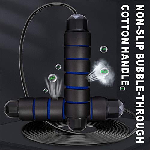 Jump Rope, Tangle-Free Rapid Speed Jumping Rope Cable with Ball Bearings for Women, Men, and Kids Foam Handles Ideal for Aerobic Exercise Like Speed Training, Endurance Training and Fitness Gym-2 Pack