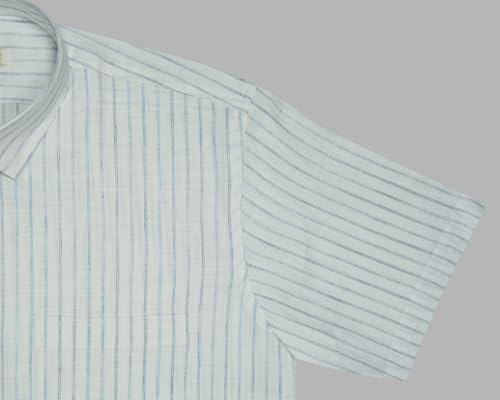 Image of GHPC 100% Cotton Striped Half Sleeves Regular Fit Formal Shirt for Men