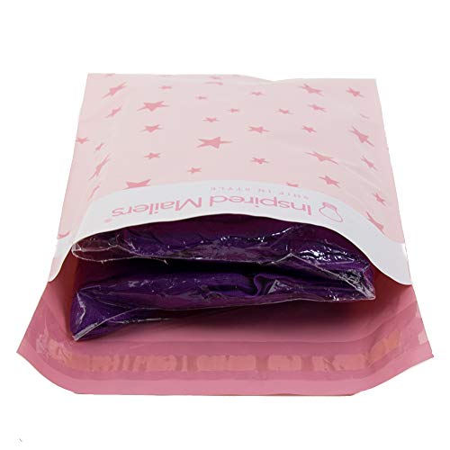 Image of Inspired Mailers - Poly Mailers 6x9-100 Pack - Rose Gold Stars Deluxe - Shipping Bags 6x9 - Packaging Bags for Shipping - Mailing Bags 6x9 - Small Poly Mailers
