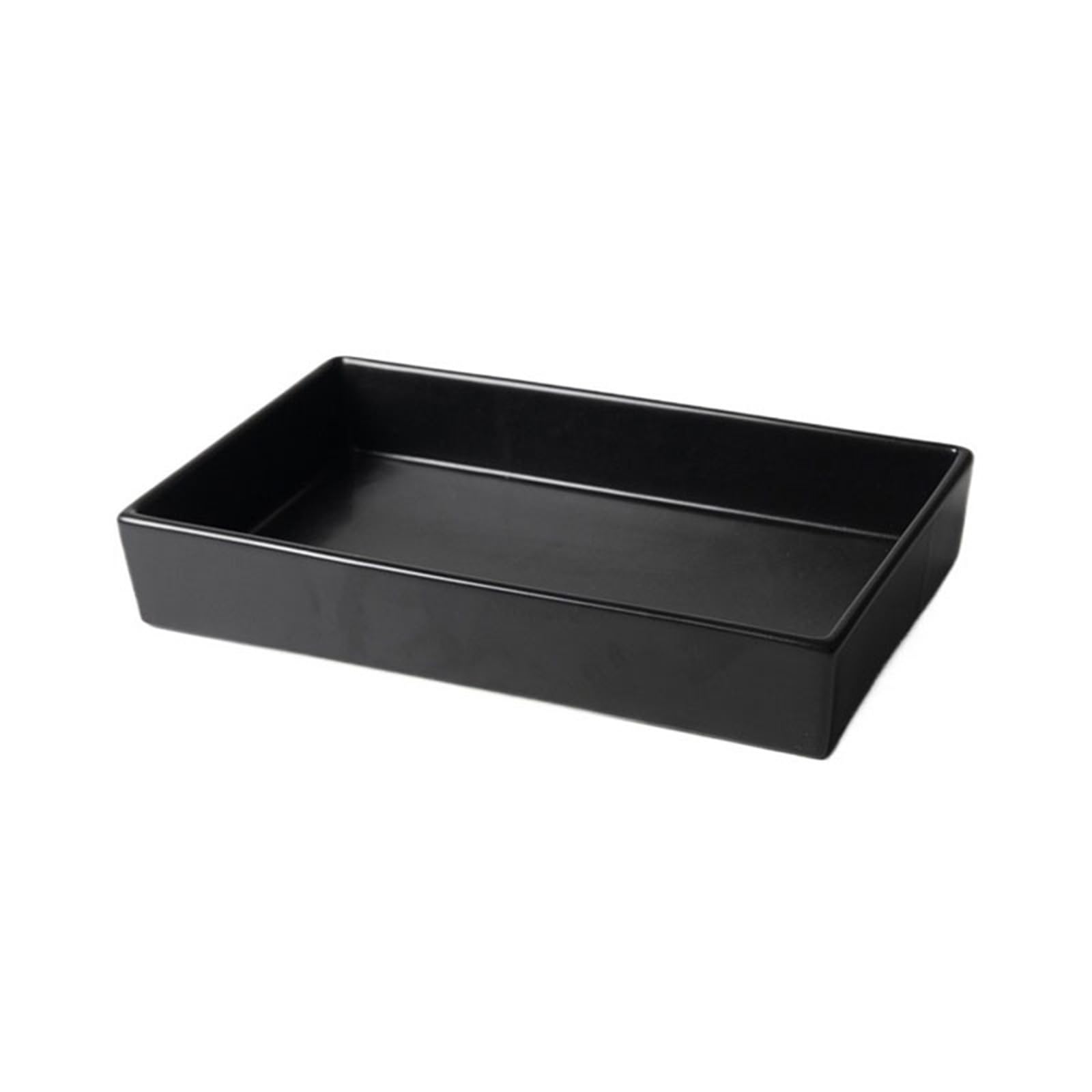 K5C7S3W9D6 plant dish saucer Rectangular Minimalist Ceramic Floral Arrangement Saucer, Home Gardening Plant Drip Tray(Black)