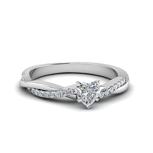 Image of 55Carat Choose Your Gemstone 925 Sterling Silver Infinity Twist Ring Crystal Heart Shape Side Stone Wedding Valentine Wear Promise Ring with Pave Setting for Women Size US 4 to 12