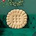 SWECOMZE Rund Kissen Keks Form, Chocolate Cookie Sitzkissen Stuhlkissen 50 x 50 cm Bodenkissen Gepolstert für Indoor und Outdoor (Beige)