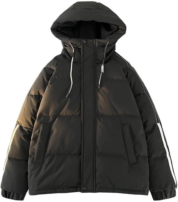 Short Hooded Thick Duck Down Jacket for Casual Winter Men's Coat