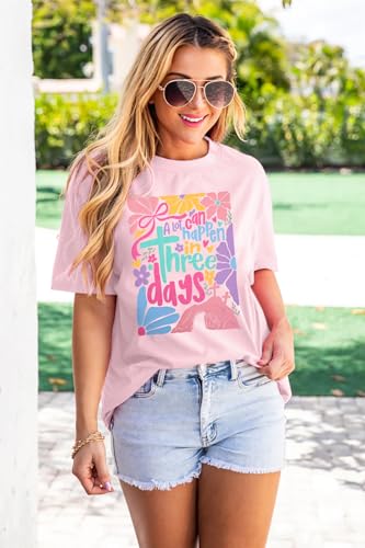 Image of A Lot Can Happen in 3 Days Shirt Women Christian Easter Tshirts Casual Short Sleeve Religious Quotes Tee Tops