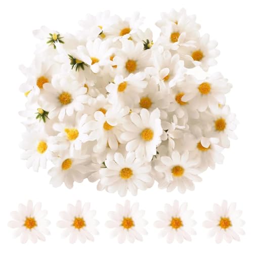 txuzong Gerbera Marguerite Fleurs Artificielle 200 Pièces Fausse Marguerite en Tissu Têtes Décorations pour Mariage Partie Anniversaire Artisanat Interieur...