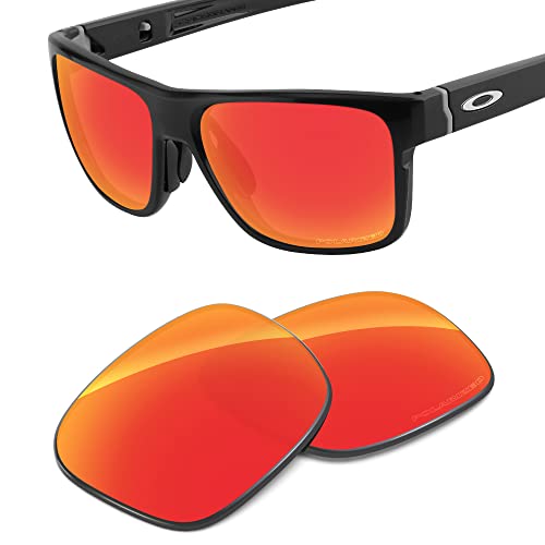 Image of Performance Lenses Compatible with Oakley Crossrange OO9361 | Crossrange Asain Fit(AF) OO9371 Polarized Etched-Fire Red