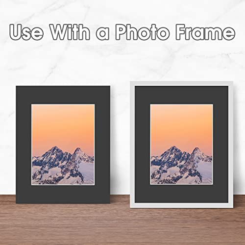 Golden State Art, Pack Of 10 Black Pre-Cut 16X20 Picture Mat For 11X14 Photo With White Core Bevel Cut Mattes Sets. Includes 10 High Premier Acid Free Mats & 10 Backing Board & 10 Clear Bags #TOP4