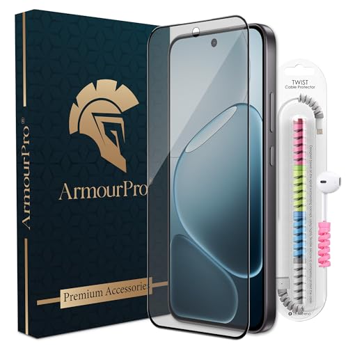 Image of ArmourPro Anti Glare Matte Tempered Glass for Oppo F31 Pro, Oppo F31, Anti Fingerprint Screen Protector, 9H Scratch Resistant, Smooth Touch, Easy Installation Kit with Cable Protector