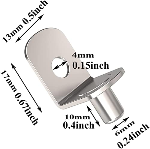 45 Pcs Shelf Peg Pins, L-Shaped 6Mm 1/4 Inch Shelf Holders Pegs With Rubber Sleeve For Cabinet Closet Shelves Glass Support, Silver #TOP1