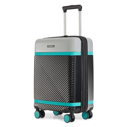 Image of Provogue Linea Hard-Sided PC 55 Cm Suitcase /Cabin Trolley Bag Small| Expandable Space with 8 Wheels Trolley Bags for Travel | Lightweight with TSA Lock | 3 Year Warranty (Galaxy Black)