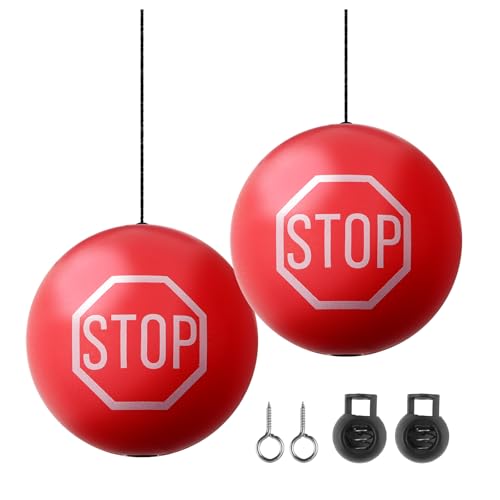 VKQTS 2PCS Garage Tennis Ball Parking Aid Anti-Collision Hanging Garage Parking Aids for Cars with 13ft Rope Universal Garages Parkings Stops Ball Garages Accessories for Car Truck SUV (Red/2PCS)