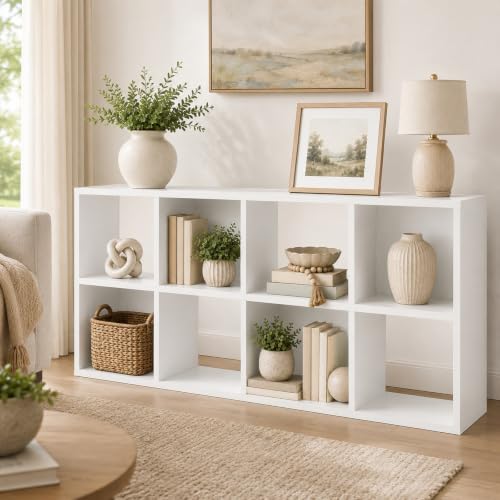 IULULU-8-Cube-Storage-Organizer-Freestanding-Bookcase-Display-Shelf-White-Reversible-Bookshelf-Storage-Display-Shelf-Open-Backed-Cube-Design-Ideal-for-Living-Room-Bedroom-Home-Office-Entryway