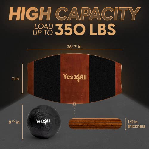 Yes4All 360 Degree Range Of Motion Surf Balance Board Trainer For Advanced Balance Training With Ball - Improve Balance, Core Strength, Fitness And All Sports Supports #TOP1