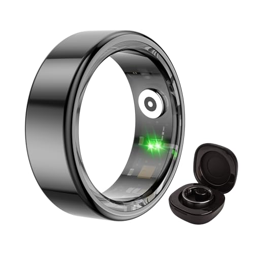 COLMI R02 Sports Tracking Smart Ring, Multiple Sports Modes, Record time, Steps, Calories, Suitable for Men and Women, Heart Rate, Blood Oxygen, Sleep, with Charging Compartment. (Black, #11)
