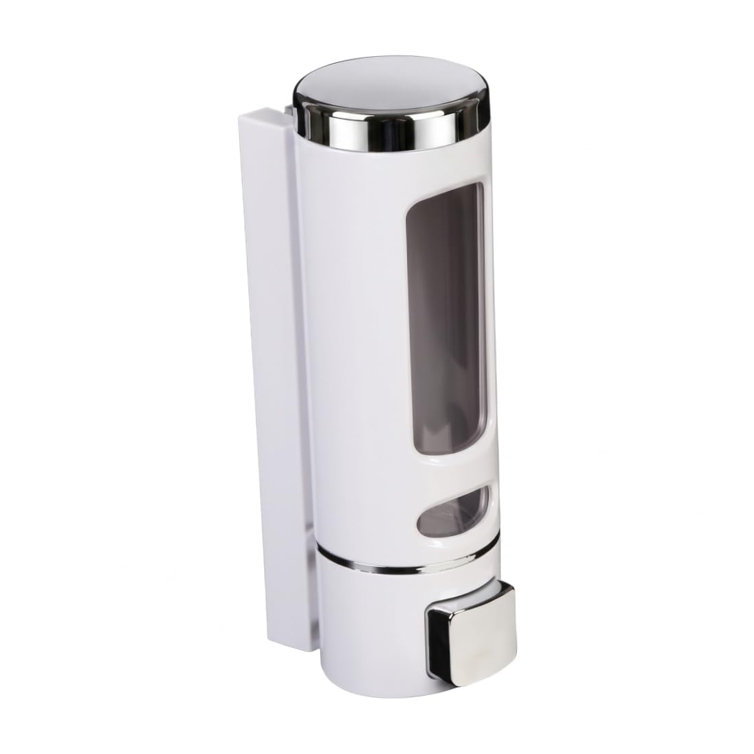 PithCogent Soap Dispenser Bathroom, Wall Mounted Soap Dispenser - Easy Press with Transparent Window for Shower Gel & Shampoo, White