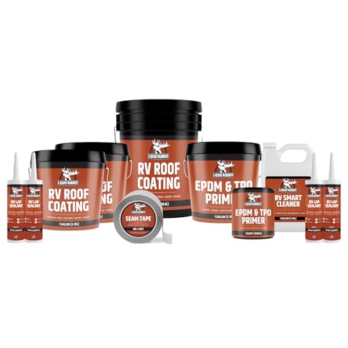 Liquid Rubber RV Roof Coating Kit 40 Ft Leak Repair System