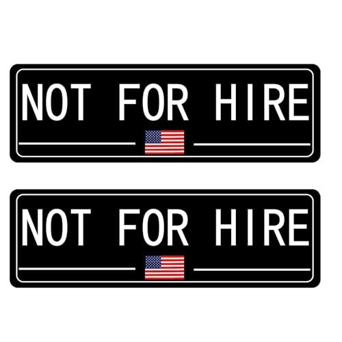 2Pcs Not for Hire Magnetic Decals - 4.713 Vehicle Magnets for Box Trucks Tractor Trailers Company & Personal Vehicles (Small-Black)