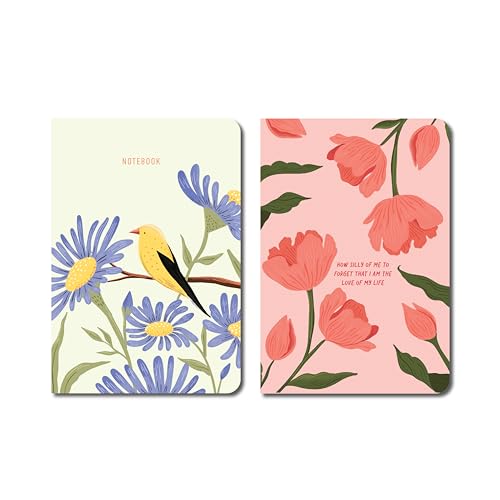 Image of Factor Notes A6 Notebook Combo Pack (Golden Days) | Set of 2 Cute Aesthetic Pocket Notebooks | 160 Pages Each, 90 GSM Thick Paper | Cute Aesthetic Notebooks for Women