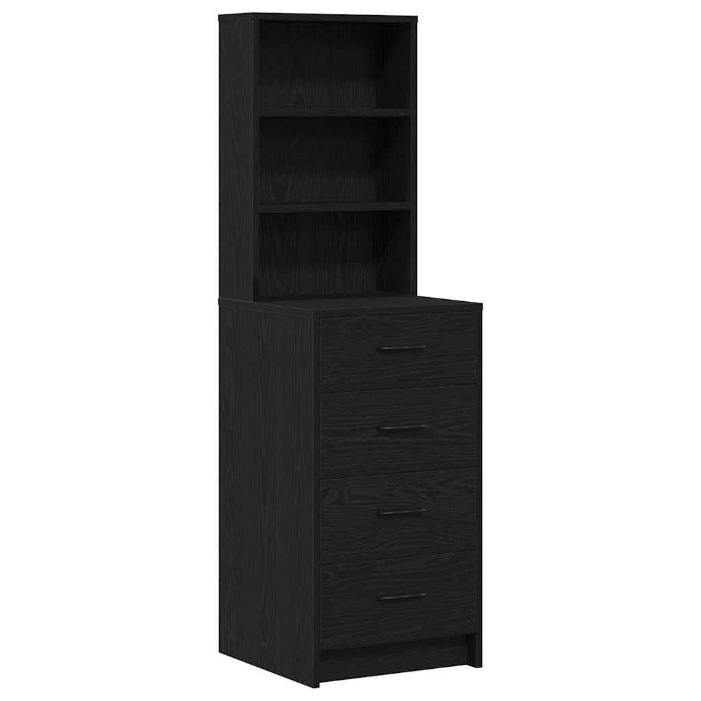 Tavolo da Trucco Nero in Legno multistrato 78,5 x 41 x 135 cm con Cassetti e Strisce LED per Camera da Letto, Mobiletto Organizzatore Salvaspazio per Make Up e Cosmetici