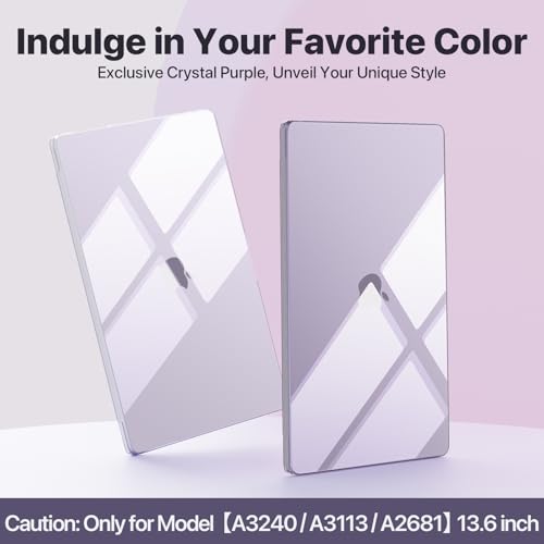 Image of Soonjet Compatible with MacBook Air 13 inch Case, Crystal Clear Shell, Fits 2022-2026 M5 /M4 /M3 /M2 A3449 A3240 A3113 A2681, Color-Matched Transparent Design for All MacBook Air 13.6 inch