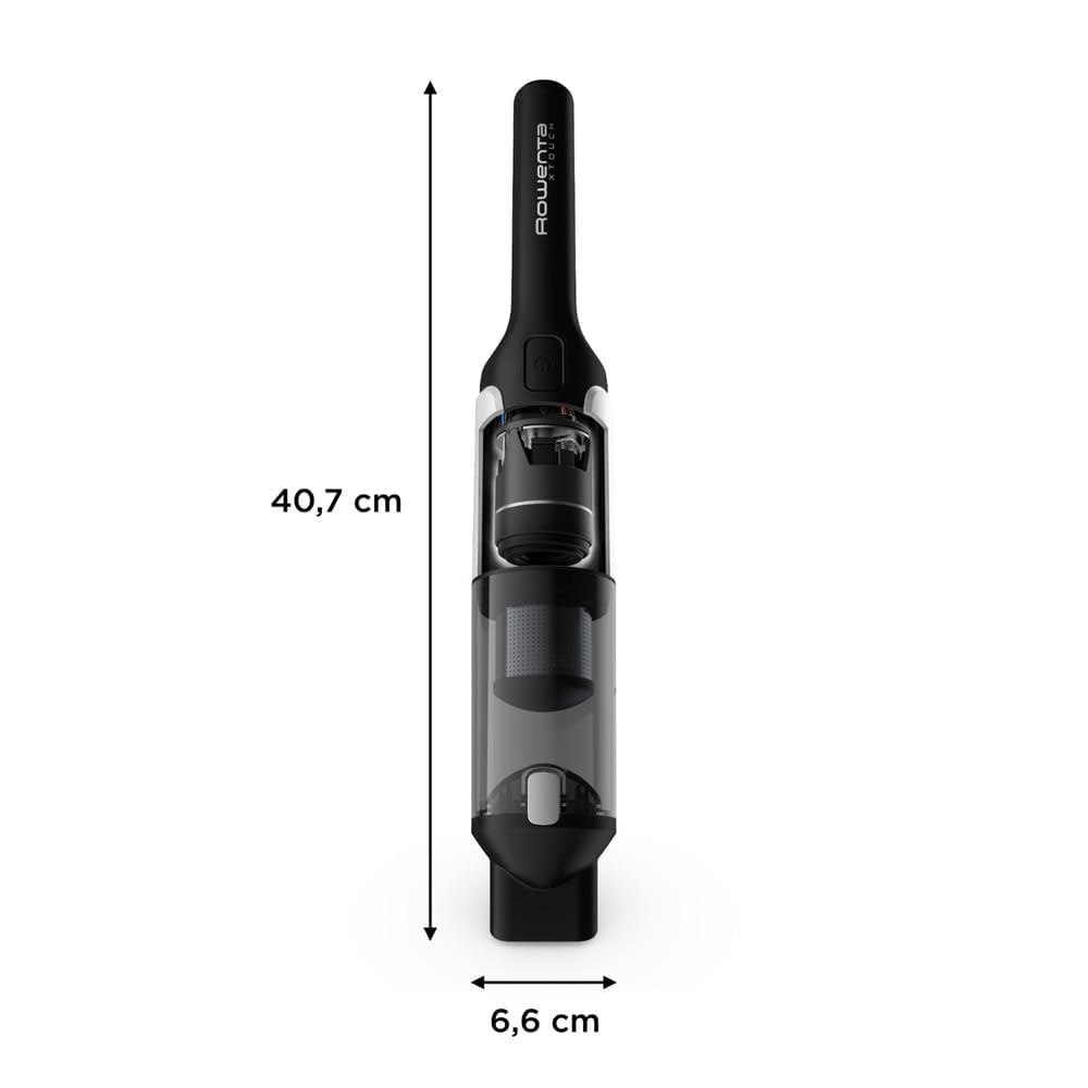 Rowenta X-Touch Handstaubsauger kabellos, inkl. kleiner Bürste und Fugendüse, optimale Saugleistung, kompakt und leicht, 0,6, kg, Digitalmotor, Lade- und Aufbewahrungsstation, schwarz, AC9736