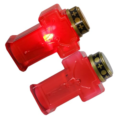 Velas LED en cruz de oración para el recuerdo eterno de seres queridos en cementerios