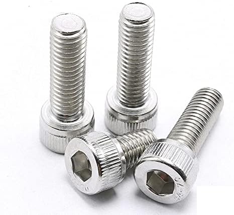 3D INNOVATIONS M4 X 10 Socket Head Cap Screws, Allen Socket Drive, A2-70, 304 Stainless Steel, Fully Thread, Bright Finish, Machine Thread, Quantity -25 pieces (M4 X 10)