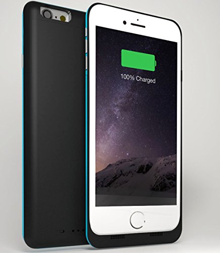 iPhone 6S Plus Battery Case , iPhone 6 Plus Battery Case - 6000mAh External Protective Charging Case Extended Portable Charger Backup Battery Pack Case (Blue)