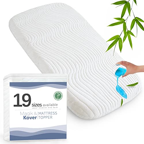 Image of Bassinet Mattress Topper Fit for AMKE 3 in 1 (21" x 35"), Evolur Stellar, Milliard, MiClassic, Besrey, Bellababy, TCbunny, Li’l Pengyu Bassinet, Waterproof Rectangle Pad with Removable Mattress Cover