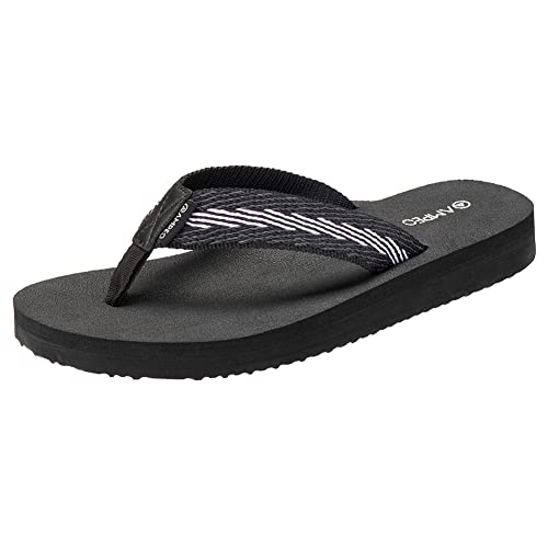 Ampeo Flip Flops for Women,Webbing Flip-Flop,Black,Size 8