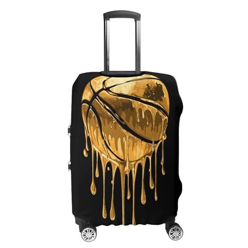 Dripping Gold Basketball Luggage Covers Washable Travel Suitcase Cover Elastic Baggage Protector4