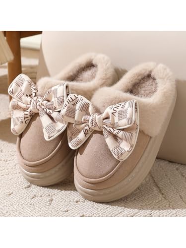 Katutude Women's Slippers Suede Fuzzy Slip-On Slippers Anti-Slip Thick Sole Fleece Lined Mini Boots - 2024 Winter Trendy3