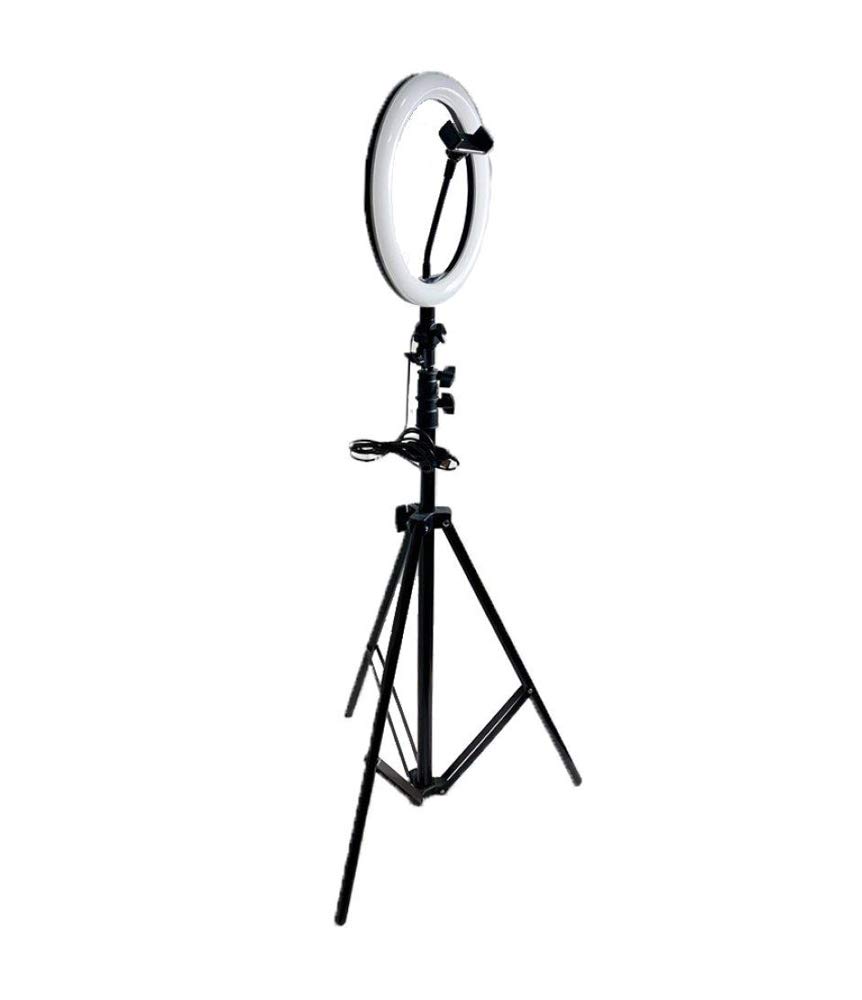 Doki LS002 LED Redondo con Tripode 210cm, Diameter 26cm Ring Light para Maquillaje, Tiktok, Stream, Fotografia