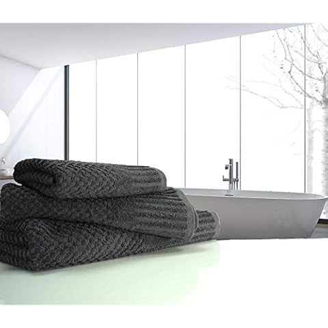 linenHall Spa, Quick Dry 450gsm, Waffle Hand Towel In Charcoal Cover