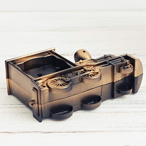 Favomoto Bronze Retro Train Clock Model Train Locomotive Clock Table Time Clock Steampunk Decoration Home Office Shelf Train Model Time Clock #TOP6