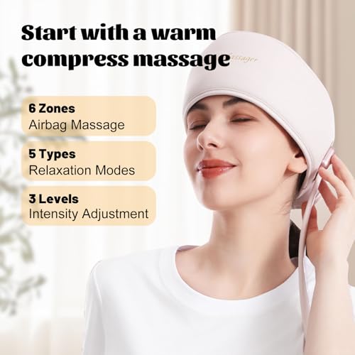 Masseur de tête électrique haut de gamme avec coussins gonflables et thermothérapie - 2