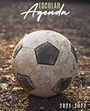  Agenda Escolar 2021-2022 futbol: Planificador semanal para niñas y niños  1 semana en 2 páginas  Agenda 2021 2022 semana vista  Material escolar colegio secundaria estudiante  Portada Balón