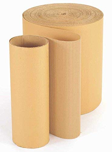 2Ply Corrugated Packing Roll, Kraft Brown Corrugated Kraft Paper Roll N Flute Single face || Prefect for Shipping, Packaging, Craft, (150/120 GSM) (20 inch *5 Meter)